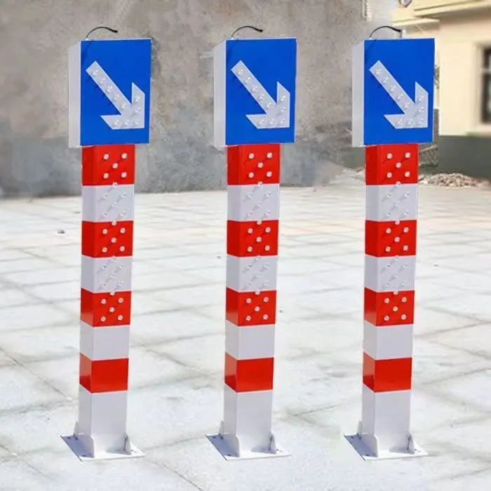 LED solar self-luminous induction road traffic bollard safety signs warning custom guide signs