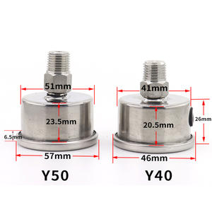 Y60BF YN60BF 스테인리스 스틸 압력 게이지 ss304 충격 방지 축 방향 부식 방지 산소 진공 물 오일 공기 유압 - Product Image 6