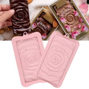 Molde de Silicona 3D en Forma de Rosa de la Fábrica MUYULINS, Antiadherente, Apto para Alimentos (LFGB), para Barras de Caramelo, Chocolate y Repostería - Product Image 1