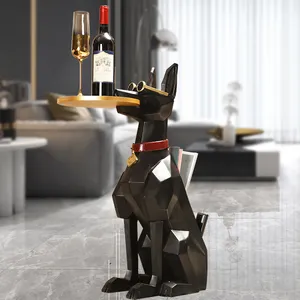 Modern Housewarming Gifts Decorative Storage Resin Abstract Dog Statue Decor