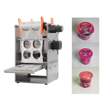 Semi-automatische verzegelmachine voor zuurmelk-yoghurtbekers, folie-rol verpakkingsmachine voor saladedressing en tomatensaus