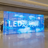 Écran LED transparent P3.91 haute définition, écran de vitrine en verre, mur vidéo publicitaire