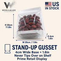Soldes de liquidation Côte Ouest des États-Unis : Sachet Doypack transparent refermable à fermeture zip pour riz, 20*30*4cm (7.9*11.8*1.6in)