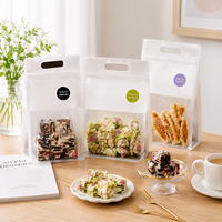 Sac d'emballage alimentaire pour pain, avec fenêtre transparente, pour pâtisserie et toasts, avec fermeture à fil plié