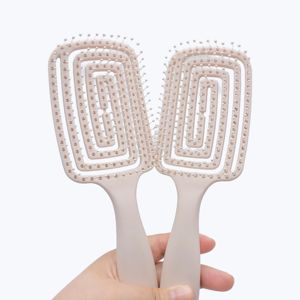 Peigne côtelé LOGO personnalisable femmes spécial grand peigne courbé moelleux haut crânien ménage coussin d'air peigne brosse à cheveux - Product Image 3