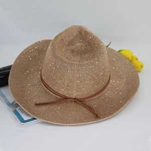 Nuevo sombrero de ala ancha de Color sólido Europeo Americano para mujer de pescador de punto de lana MERINO personalizado de verano - Product Image 4