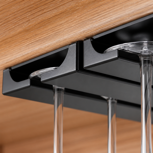 Estante para Copas de Vino Negro Mate Resistente al Óxido, Soporte para Copas Debajo del Gabinete para Cocina o Bar, Venta al Por Mayor Directa de Fábrica OEM - Product Image 3