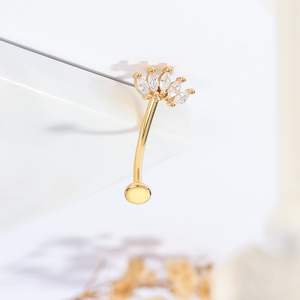 <span class=keywords><strong>Piercing</strong></span> da <span class=keywords><strong>Ombelico</strong></span> all'Ingrosso in Acciaio Inossidabile 316 Oro <span class=keywords><strong>Argento</strong></span> con Zircone - Product Image 5