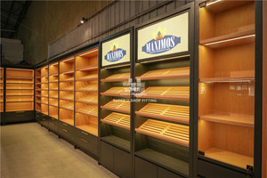 Vitrine à tabac en bois sur mesure éclairage Led personnalisé mobilier de magasin de cigares vente en gros conception de magasin de cigares fumés - Product Image 3