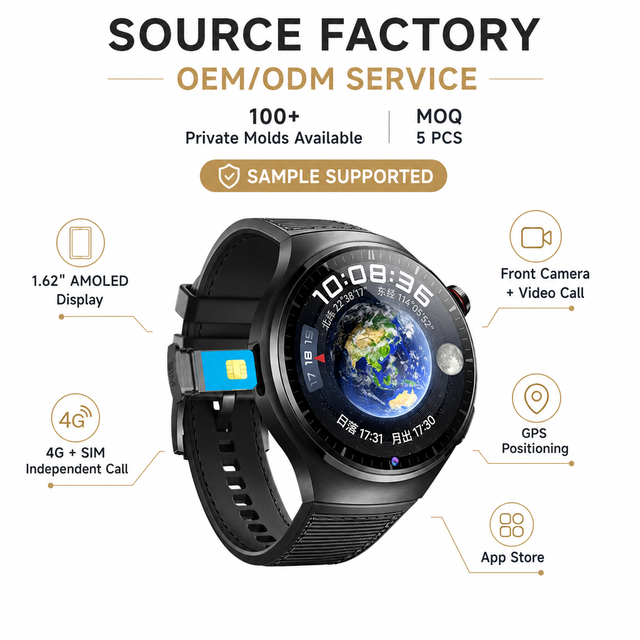 GS38 4G Smartwatch 1.62 NFC GPS Sim Card Playstore App Download Wifi Front Camera 200W Video Call AMOLED Smart Watch
