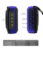 Radio portable multibandes AM/FM/USB avec enregistreur vocal et lampe torche (KK66A)