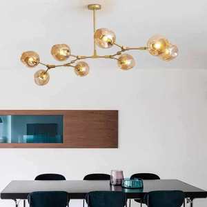 Lámpara de Techo Moderna con Ramas, Estilo Nórdico, Color Gris Humo, con Esferas de Cristal, para Sala de Estar - Product Image 4