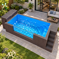 Spa de jardin moderne, jacuzzi extérieur en fibre de verre moulé sur mesure, anti-osmose, durable, piscine hors sol.