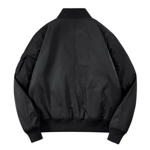 Chaqueta con cuello cruzado y logotipo personalizado, estilo uniforme de béisbol, holgada e informal, para primavera y otoño, cómoda y a la moda. - Product Image 3