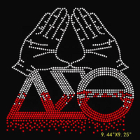 Patch thermocollant en strass pour T-shirt, motif Delta Theta Sigma Theta, personnalisé, pour presse à chaud, vente en gros