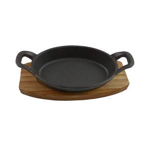 Cast Iron Teppanyaki Oval Grill Pan Double Handled Flat Bottom Durable Frying Pan For Steak Fish Cheese Grilling - Product Image 5