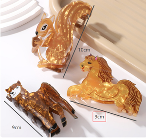 Pinzas de Pelo Acrílicas con Diseño de Animales de Dibujos Animados, Pinzas de Tiburón Decorativas para Niños, Accesorios para Peinados de Niños - Product Image 2