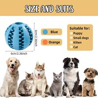 Balle à friandises 2-en-1 pour chiens et chats, jouet interactif en caoutchouc à mâcher, écologique, durable, pour le nettoyage des dents, mangeoire lente pour l'extérieur