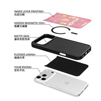 Coque de téléphone AG Feeling Black Edge avec dorure et motif chat pour iPhone 17, 17 Pro Max, 16 Pro, 15 – Coque magnétique