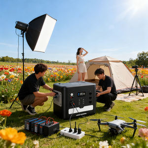 Station d'alimentation portable 1536Wh 1500W avec multiprотекciones, batterie LiFePO4, MPPT, onde sinusoïdale pure, sans fil, pour diffusion en direct en extérieur - Product Image 5