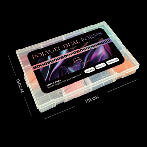 Formas de uñas de estilo francés doble con etiqueta privada personalizada, sistema de uñas de Gel de construcción rápida con almohadilla de silicona, molde de Material plástico - Product Image 1