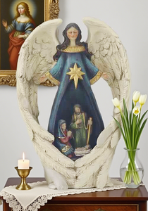 Venta al por mayor de resina personalizada Sagrada Familia Jesús resina Ángel escultura poliresina Navidad católica religiosa estatuilla - Product Image 2
