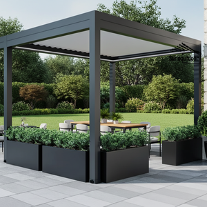 Pergola Autoportante in Alluminio Airfun con Tetto Retrattile Motorizzato a Lamelle, LED, Bioclimatica, Ecologica e Resistente al Vento per <span class=keywords><strong>Giardino</strong></span> - Product Image 1