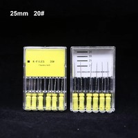 Limes endodontiques dentaires K-Files en acier inoxydable, manuelles, carrées, pour le traitement des canaux radiculaires
