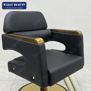Sillón de Barbería Wally Beauty Negro y Dorado 2025 Silla de Estilo para Estudio y Salón de Belleza - Product Image 4