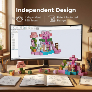 Bloques de Construcción Magnéticos 3D con Temática de Circo, Cubos, Juguete STEM, 100 Piezas, Coloridos, Brillantes, CE EN71, para Niños, Logotipo OEM - Product Image 5