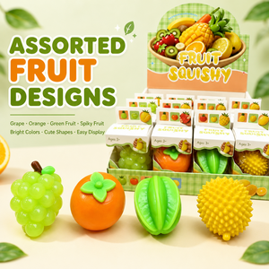 Bulk Assorted Fruit <b>Squishy</b> Toys Soft TPR Squeeze Toys with Display Box for Wholesale Gifts - Product Image 2