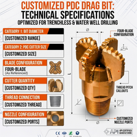 Буровая коронка Drillsoltek 2026 Custom PDC для направленного бурения HDD и бестраншейного бурения по скальным породам