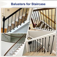 Balustres modernes en fer forgé pour escalier, double torsion creuse, carré de 1/2 po, 32 pièces, patins pivotants, garantie 1 an