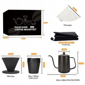 Ensemble de moulin à café manuel de luxe, ensemble de cafetière portable pour le voyage - Product Image 2