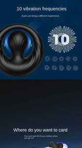 Clip Lock Fijne Vibratie Spookkop Massage Instrument Ga Dragen Zachte Siliconen Oplaadbare Man Vrouw Cock Ring - Product Image 2