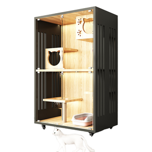 Moderner extra großer doppels chich tiger Katzen-/Hundes chrank mit festem Muster Neues Modell Holzhaus - Product Image 2