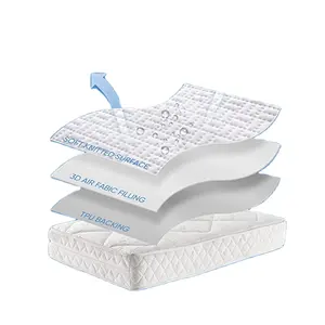 Vải không khí 3D cho nệm Pad Cover -(đầy đủ) tre Nệm Cover-100% không thấm nước nệm Protector-mịn hơi thở mềm mại