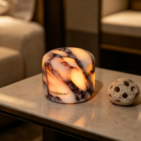 Lampe de table en marbre rechargeable de luxe, lampe tactile en pierre, lampe de chevet, lumière d'ambiance, veilleuse pour chambre à coucher, décoration intérieure
