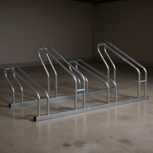 Soporte de Bicicletas Independiente de Acero Galvanizado para 4 Bicicletas, Montaje en Suelo, Acabado Plateado - Product Image 2