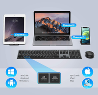 Clavier et souris Bluetooth IClever DK03, clavier ultra-fin sans fil rechargeable en mode double pour plusieurs appareils