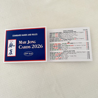 Ensemble de cartes de règles de Mahjong américain, 4 pièces, en carton, résistant à l'usure, impression grand format, instructions de jeu, cartes de score pour 4 joueurs