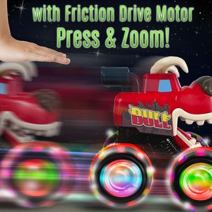 EPT Press Friction Space Car Toy Press Go Led Light Wheels Niños Little Plastic Friction Car Monster Truck Juguetes - Product Image 3