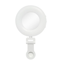 Lampu Isi RGB Model Jepit Ponsel, Ring Light Multi-warna, Suhu Warna Dapat Diatur 2700K-6500K, Cermin Rias, Kontrol Nirkabel, Portabel