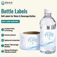 Autocollants pour bouteilles imperméables avec logo personnalisé, étiquettes imprimées en couleur sur rouleau pour bouteilles de boissons, matériau PE, directement de l'usine