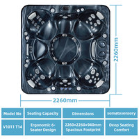 VIRLUX V1011 Premium-Engineering Bak Mandi Air Panas untuk 6 Orang dengan Performa Bersertifikasi CE/ETL/SAA