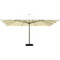 Parasol de terrasse rond blanc imperméable en tissu avec structure en alliage d'aluminium pour café
