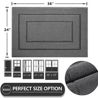 Tapis d'entrée modernes en polypropylène tufté, anti-dérapants, lavables, absorbants, à nervures, pour intérieur