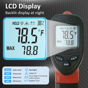 Termômetro a laser de alta temperatura <span class=keywords><strong>Digital</strong></span> infravermelho plástico cozinha termômetro sem contato para cozimento doméstico - Product Image 3