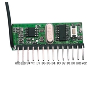 433/315Mhz récepteur sans fil Code d'apprentissage 1527 code fixe 2260 Module de décodage 8 CH bouton d'apprentissage de sortie