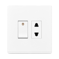 Prise murale multifonctionnelle JUBEN blanche de haute qualité, 86 interrupteurs, 1 gang, sonnette de porte, PC 250V 10A